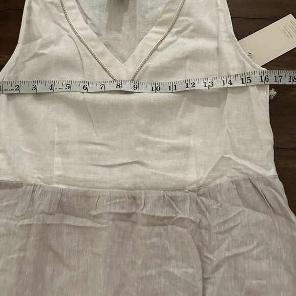 Joie Gray Cream Linen Blend Maxi Dress Size Small New with Tags - Picture 3 of 6